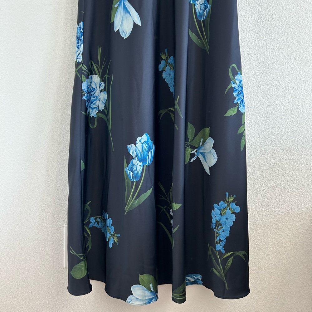 Sachin + Babi One-Shoulder Navy Floral Gown - Picture 7 of 10